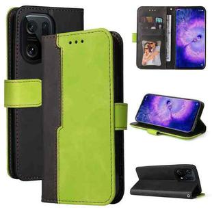 For OPPO Find X5 Pro Stitching-Color Horizontal Flip Leather Case(Green)