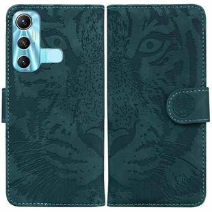 For Infinix Hot 11 X662 Tiger Embossing Pattern Horizontal Flip Leather Phone Case(Green)