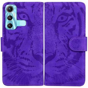 For Infinix Hot 11 X662 Tiger Embossing Pattern Horizontal Flip Leather Phone Case(Purple)