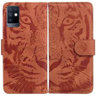 For Infinix Note 10 X693 Tiger Embossing Pattern Horizontal Flip Leather Phone Case(Brown)