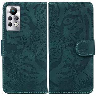 For Infinix Note 11 Pro / Note 11s Tiger Embossing Pattern Horizontal Flip Leather Phone Case(Green)