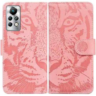 For Infinix Note 11 Pro / Note 11s Tiger Embossing Pattern Horizontal Flip Leather Phone Case(Pink)