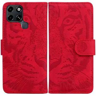 For Infinix Smart 6 Tiger Embossing Pattern Horizontal Flip Leather Phone Case(Red)