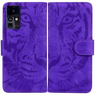 For Infinix Zero X / X Pro Tiger Embossing Pattern Horizontal Flip Leather Phone Case(Purple)