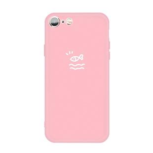 For iPhone 6s / 6 Small Fish Pattern Colorful Frosted TPU Phone Protective Case(Pink)