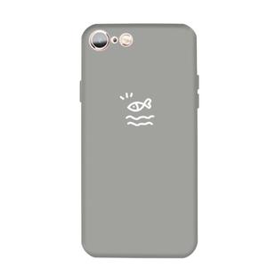 For iPhone 6s / 6 Small Fish Pattern Colorful Frosted TPU Phone Protective Case(Gray)