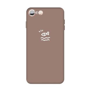 For iPhone 6s / 6 Small Fish Pattern Colorful Frosted TPU Phone Protective Case(Khaki)