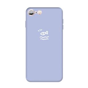 For iPhone 6s / 6 Small Fish Pattern Colorful Frosted TPU Phone Protective Case(Light Purple)