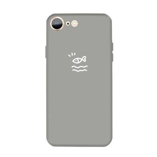 For iPhone SE 2022 / SE 2020 / 8 / 7 Small Fish Pattern Colorful Frosted TPU Phone Protective Case(Gray)