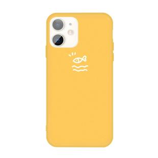 For iPhone 11 Small Fish Pattern Colorful Frosted TPU Phone Protective Case(Yellow)