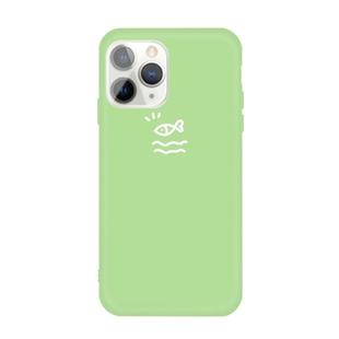 For iPhone 11 Pro Max Small Fish Pattern Colorful Frosted TPU Phone Protective Case(Green)