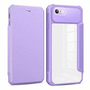 For iPhone SE 2022 / SE 2020 / 8 / 7 Magnetic Flip Leather Phone Case(Purple)