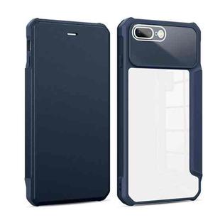 Magnetic Flip Leather Phone Case For iPhone 8 Plus / 7 Plus(Blue)