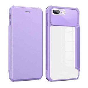 Magnetic Flip Leather Phone Case For iPhone 8 Plus / 7 Plus(Purple)