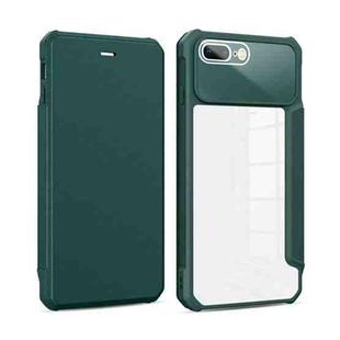 Magnetic Flip Leather Phone Case For iPhone 8 Plus / 7 Plus(Dark Green)