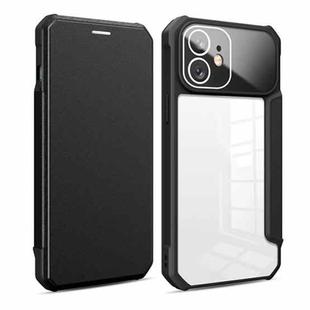 For iPhone 12 Magnetic Flip Leather Phone Case(Black)