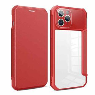 For iPhone 13 Pro Magnetic Flip Leather Phone Case (Red)