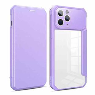 For iPhone 13 Pro Max Magnetic Flip Leather Phone Case (Purple)