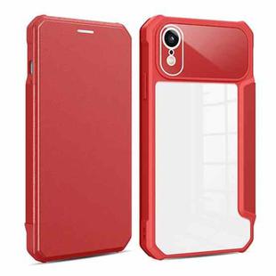 For iPhone XR Magnetic Flip Leather Phone Case(Red)