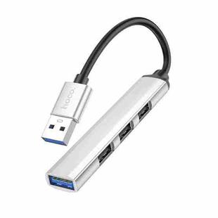 hoco HB26 USB to USB 3.0+USB 2.0*3 4 In 1 Converter Adapter(Silver)