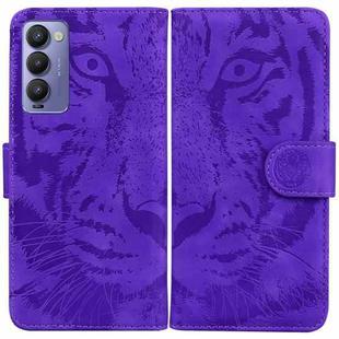 For Tecno Camon 18 / 18P Tiger Embossing Pattern Horizontal Flip Leather Phone Case(Purple)