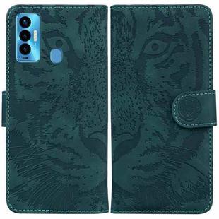 For Tecno Camon 18i Tiger Embossing Pattern Horizontal Flip Leather Phone Case(Green)