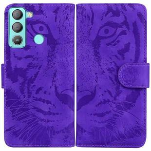 For Tecno Pop 5 LTE BD4 Tiger Embossing Pattern Horizontal Flip Leather Phone Case(Purple)