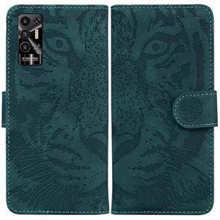 For Tecno Pova 2 Tiger Embossing Pattern Horizontal Flip Leather Phone Case(Green)