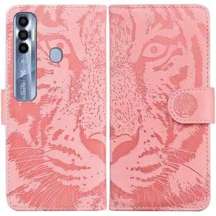 For Tecno Spark 7 Pro Tiger Embossing Pattern Horizontal Flip Leather Phone Case(Pink)