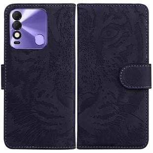 For Tecno Spark 8 / 8T Tiger Embossing Pattern Horizontal Flip Leather Phone Case(Black)