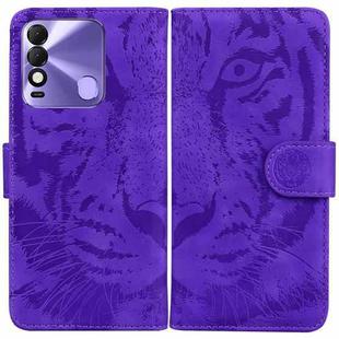 For Tecno Spark 8 / 8T Tiger Embossing Pattern Horizontal Flip Leather Phone Case(Purple)