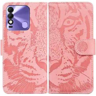 For Tecno Spark 8 / 8T Tiger Embossing Pattern Horizontal Flip Leather Phone Case(Pink)