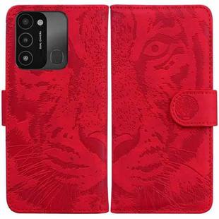 For Tecno Spark Go 2022 / Spark 8C Tiger Embossing Pattern Horizontal Flip Leather Phone Case(Red)