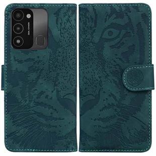 For Tecno Spark Go 2022 / Spark 8C Tiger Embossing Pattern Horizontal Flip Leather Phone Case(Green)