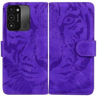 For Tecno Spark Go 2022 / Spark 8C Tiger Embossing Pattern Horizontal Flip Leather Phone Case(Purple)