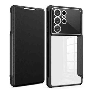 For Samsung Galaxy S21 Ultra 5G Magnetic Flip Leather Phone Case(Black)
