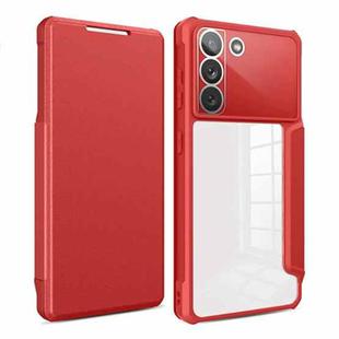 For Samsung Galaxy S22 5G Magnetic Flip Leather Phone Case(Red)