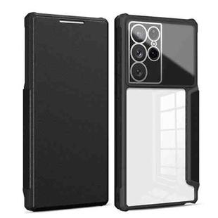 For Samsung Galaxy S22 Ultra 5G Magnetic Flip Leather Phone Case(Black)
