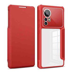 For Xiaomi 12 5G Magnetic Flip Leather Phone Case(Red)