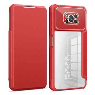For Xiaomi Poco X3 Magnetic Flip Leather Phone Case(Red)