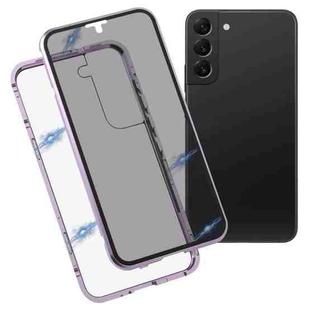 For Samsung Galaxy S22 5G Anti-peeping Magnetic Double-sided Tempered Glass Phone Case(Purple)