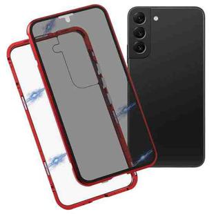 For Samsung Galaxy S22 5G Anti-peeping Magnetic Double-sided Tempered Glass Phone Case(Red)