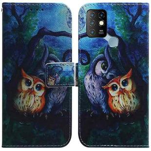For Infinix Hot 10 X682 Coloured Drawing Leather Phone Case(Oil Painting Owl)