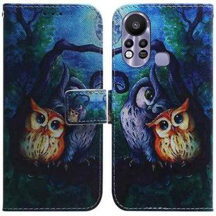 For Infinix Hot 11s X6812 Coloured Drawing Leather Phone Case(Oil Painting Owl)