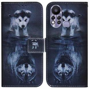 For Infinix Hot 11s X6812 Coloured Drawing Leather Phone Case(Wolf and Dog)