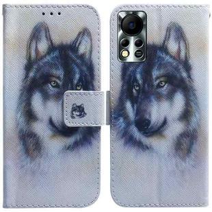 For Infinix Hot 11S NFC X6812B Coloured Drawing Leather Phone Case(White Wolf)