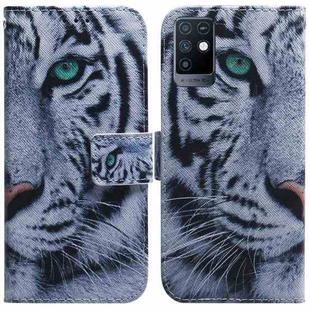 For Infinix Note 10 X693 Coloured Drawing Leather Phone Case(Tiger)