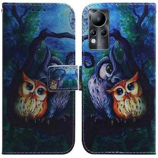 For Infinix Note 11 Coloured Drawing Leather Phone Case(Oil Painting Owl)