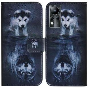 For Infinix Note 11 Coloured Drawing Leather Phone Case(Wolf and Dog)