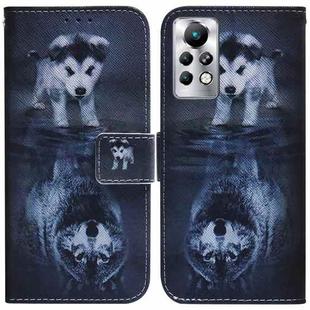 For Infinix Note 11 Pro / Note 11s Coloured Drawing Leather Phone Case(Wolf and Dog)